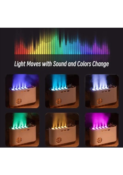 700ML Kapasiteli Aromaterapi Hava Nemlendirici 5 Püskürtme USB Aroma Difüzörü Müzik Ritim Lambası fırsatları