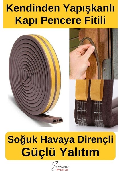Kapı ve Pencere Bandı Rüzgar Soğuk Kesme Izolasyon Fitili Kauçuk 2,5 x 2 =5 mt (2li Fitil) fiyatları
