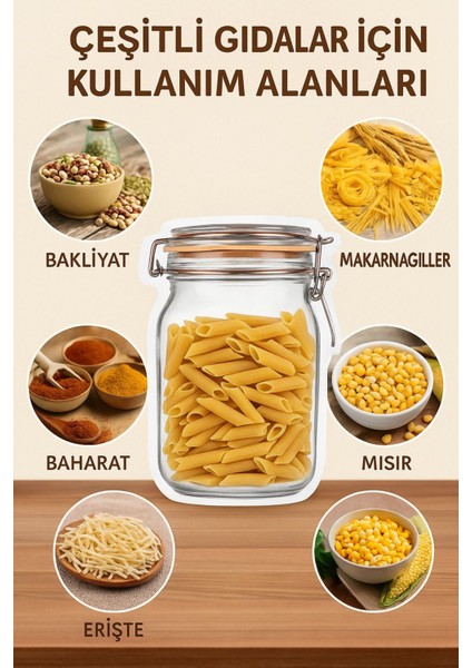 10 Adet Orta Boy 15, 5X22 cm Kilitli Kavanoz Poşet Buzdolabı Poşeti Kurabiye Çerez Poşeti fiyatları