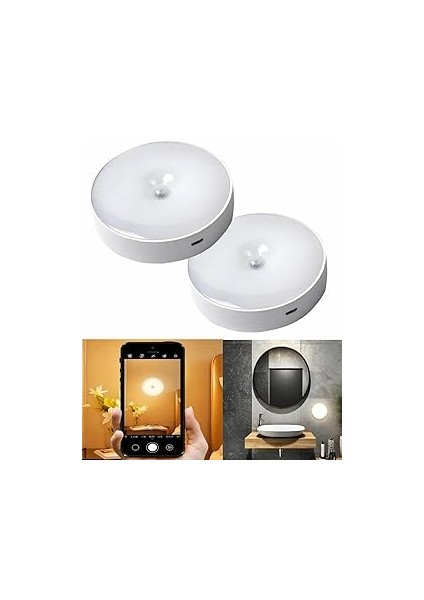 Kyrotech 2 Adet Forlife Şarjlı Hareket Sensörlü Otomatik 8 LED Aydınlatma Işık Mıknatıslı Koridor,