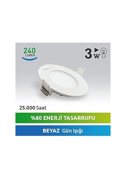 Nextled 3W-SLY Beyaz LED Slim Ampul