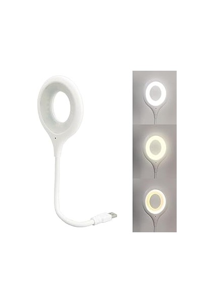 Güncelçarşı Sesle Kontrol 3 Renk Işık Modlu Akrobat USB LED Kitap Okuma Işığı, USB Gece Işığı Lamba