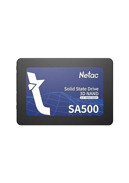 Netac 256GB SA500 Ssd, 2,5 Inç, Sata3, 3D Tlc Nand, R/w 520/450 Mb/s, 7mm