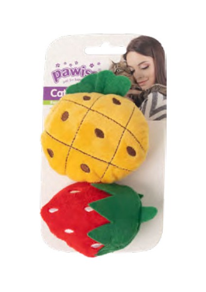 Örgü Kedi Oyuncağı Çilek - Ananas Sptgl