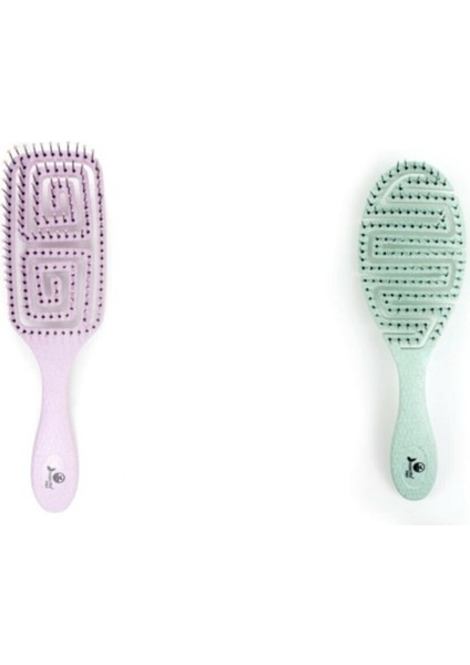 Pro Vegan Saç Fırçası Seti Yumuşatıcı Etkiyle 2 Parça Doğal Malzeme