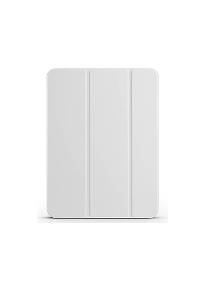 Ipad Tablet ile Uyumlu Tablet Kılıfı Smart Cover Uyku Modlu Standlı Arkası Sert Şeff