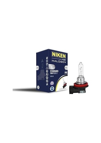 Niken 12V H16 19W Halojen Ampul PGJ19-3