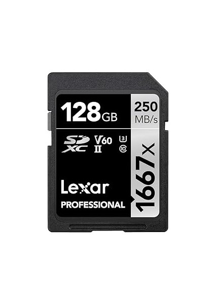 Lexar Professional 1667X Sd Kart 128 Gb, Sdxc Uhs-Ii Bellek Kartı, 250 Mb/s'ye Kadar Okuma, 120 Mb/