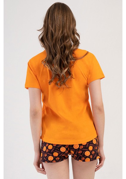Pamuklu Kadın Kısa Kol Şortlu Pijama Takım , 408359