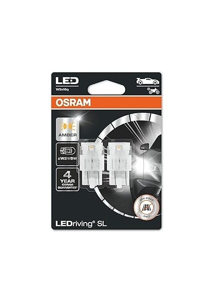 T20 Çift Devreli LED Ampul Sarı 12V 7515DYP (1 Takım-2 Adet)