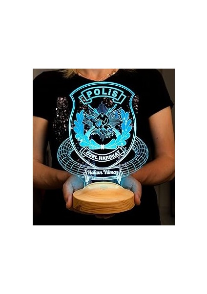Sevgilambası Polis Harekat Kişiye Harekat Amblemli LED Lamba