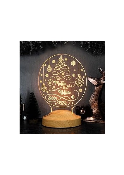 Yeni Yıl Hediyesi Yılbaşı Çam Şeklinde Kişiye Dekoratif Renkli Işıklı LED Lamba, Yılbaşı Hediy