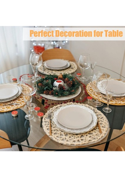 50 Adet Yuvarlak Dantel Kağıt Pasta Tabak Altlığı 26 cm Sunumluk