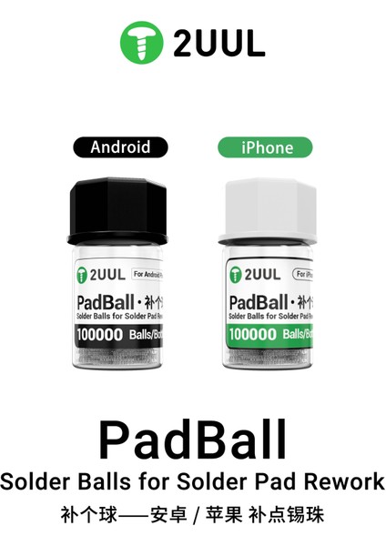 2uul PB01 / PB02 Padball Lehim Topları iPhone / Android Lehim Pedi Yeniden Yapımı - 100K