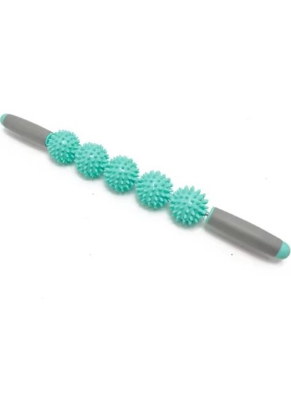 Yeşil Renkli 5 Tekerlekli Dikenli Selülit ve Masaj Sopası