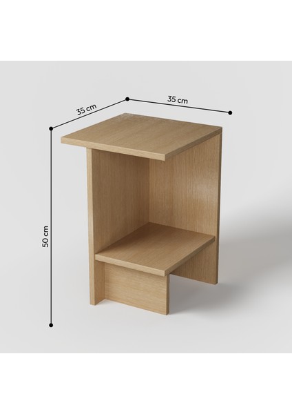 Rio Komodin | 35 cm - 2 Raflı Açık Meşe Renkli indirimleri