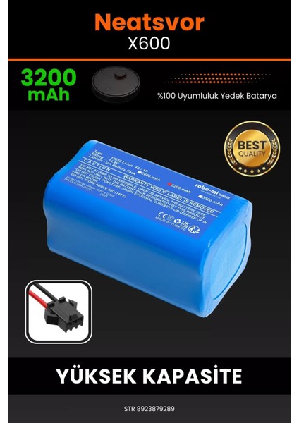 Neatsvor X600 3200MAH Robot Süpürge Bataryası - Koruma Katmanlı Batarya Teknolojisi