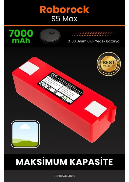 Roborock S5 Max 7000MAH Robot Süpürge Bataryası - Gerçek Kapasite, Maksimum Güvenlik