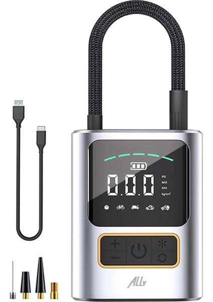 Ally ST-5528 Dijital Basınç Göstergeli Oto Lastik Şişirme Pompası Hava Kompres - CPT3161-8135