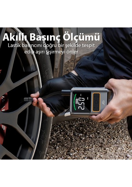 Ally ST-5528 Dijital Basınç Göstergeli Oto Lastik Şişirme Pompası Hava Kompres - CPT3161-8135