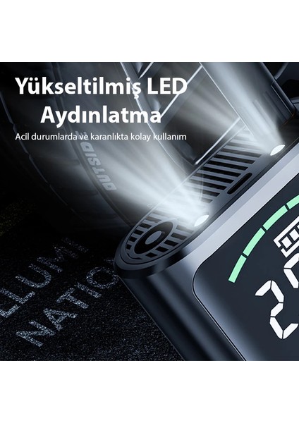 Ally ST-5528 Dijital Basınç Göstergeli Oto Lastik Şişirme Pompası Hava Kompres - CPT3161-8135