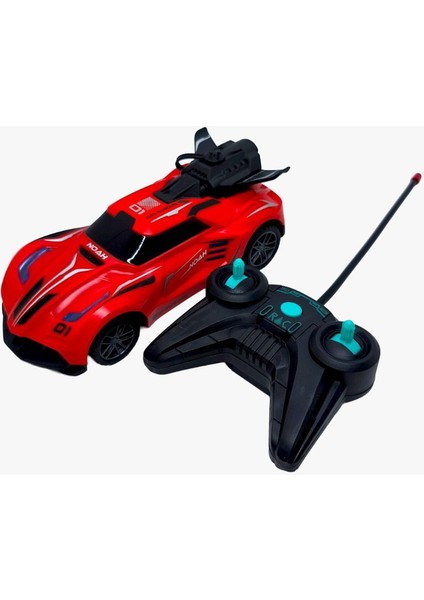Gokidy Rc Spray Uzaktan Kumandalı Şarjlı Duman Atan Oyuncak Araba 18 cm Kırmızı LED Işıklı