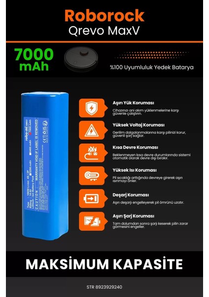Roborock Qrevo Maxv 7000MAH Robot Süpürge Bataryası - Koruma Katmanlı Batarya Teknolojisi indirimleri