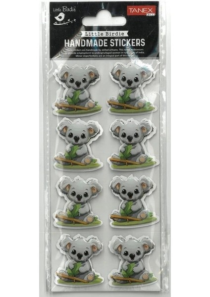 Tanex Handmade TNX-28017 Dekoratif Etiketler - Silikon Koala Serisi Stıcker - Tekli