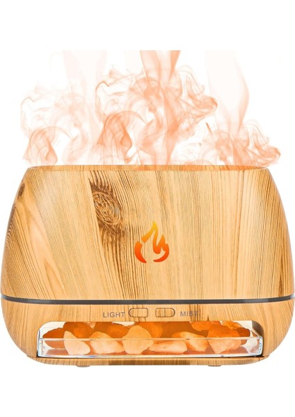 Aroma Difüzörü, 200ML Nemlendirici Koku Lambası, Otomatik Kapanma, Himalaya Tuzlu, 7 Renk LED