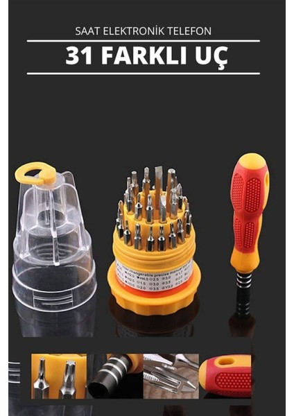 30 Uçlu Hassas Tornavida Seti, Saat ve Elektronik Tamir, Çok Amaçlı Tamir Seti