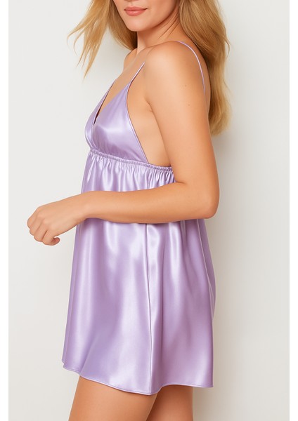 Lila Saten Gecelik fiyatları