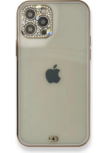 Newface iPhone 12 Pro Kılıf Liva Taşlı Silikon - Mor