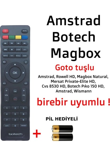 Amstrad Botech Magbox Goto Tuşlu Hd Slim Kalıp Kumanda