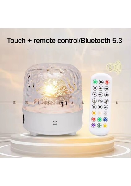Bluetooth Hoparlör Dokunmatik LED Aydınlatma Su Dalgası Atmosfer Işığı Müzik Çalar Uzaktan Kumandalı