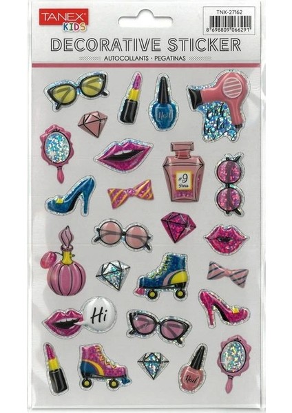 Tanex Kıds TNX-27162 Dekoratif Etiketler - Süslü Aksesuarlar Serisi Stıcker - Tekli