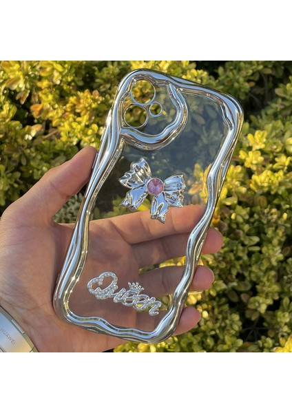 Samsung Galaxy A05 Kılıf Gümüş Taşlı Darbe Önleyici Silikon Kapak