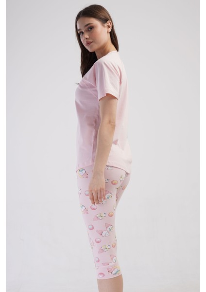 Pamuklu Kadın Kısa Kol Kaprili Pijama Takım , 408347 fiyatları