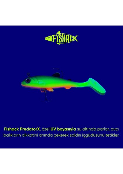 Silikon Sahte Balık - 15G 100MM - Üçlü Iğneli - Fishack - Uv Boyalı - Liechen fırsatları