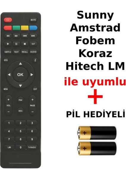 Sunny Amstrad Fobem Koraz Hitech Lm Tuşlu Hd Slim Kalıp Uydu Kumanda