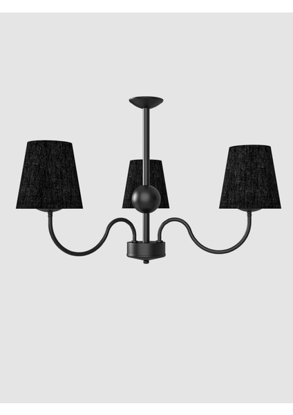 Deluna 3'lü Eskitme Modern Konik Abajur Şapkalı Metal Avize modelleri