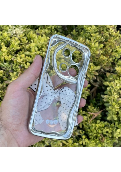 Xiaomi Redmi Note 13 4g Kılıf Gümüş Taşlı Darbe Önleyici Silikon Kapak fiyatları