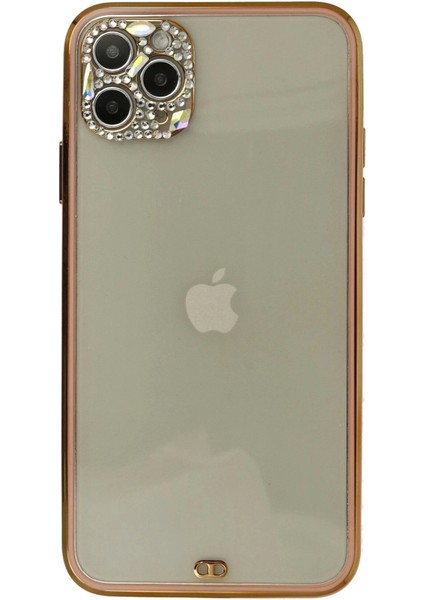 Newface iPhone 11 Pro Kılıf Liva Taşlı Silikon - Pembe