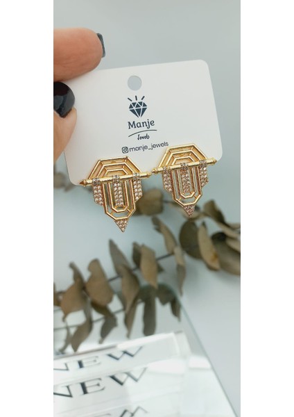 Gold Renk Serenay Taşlı Küpe fiyatları