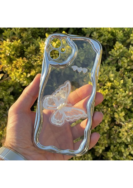 Samsung Galaxy A05 Kılıf Gümüş Taşlı Darbe Önleyici Silikon Kapak