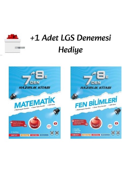 Nartest 7 Den 8 E Matematik ve Fen Bilimleri Kitabı +1 Lgs Denemesi Hediye (2 Kitap)