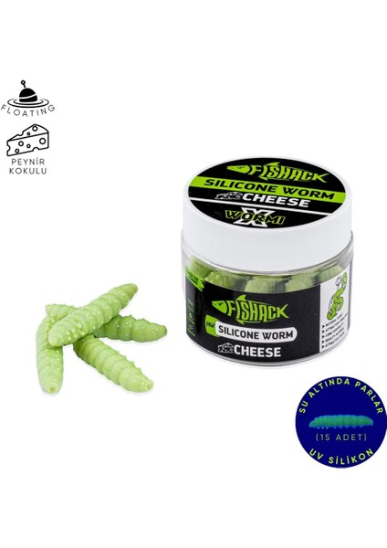 Silikon Yüzen Alabalık Yemi - Floating - 37MM - Sarımsak Kokulu - Küf Yeşili - Uv Silikon - Trout Bait