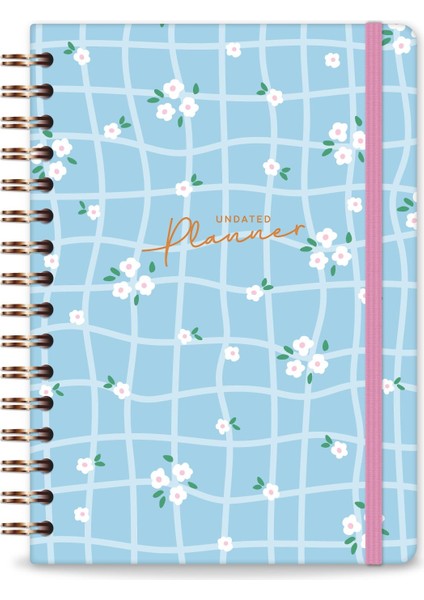 A5 Spiralli Süresiz Renkli Planlayıcı Ajanda Motivasyon Sayfalı Mavi Papatyalar indirimleri