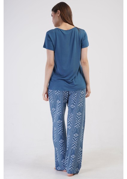 Kadın Vıscon Kısa Kol Pijama Takım , 410047 fırsatları