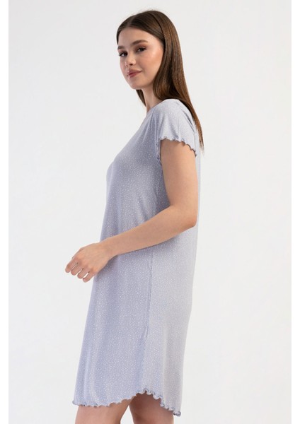 Kadın Vıscon Büyük Beden V Yaka Dantelli Kısa Kol Gecelik , 409302 fiyatları