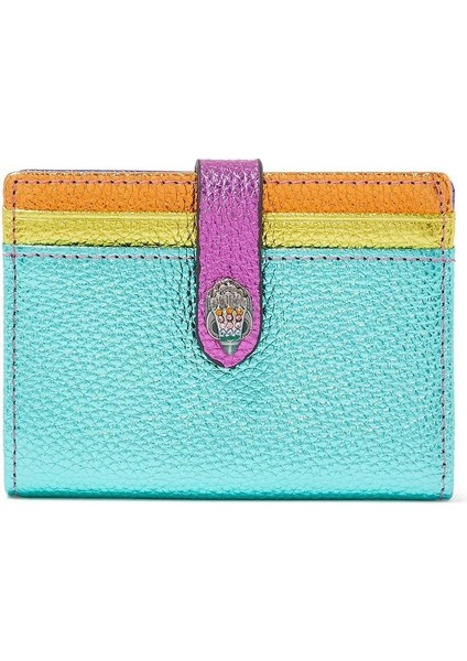 Leather Soft Wallet, Gökkuşağı Desenli Deri Cüzdan
